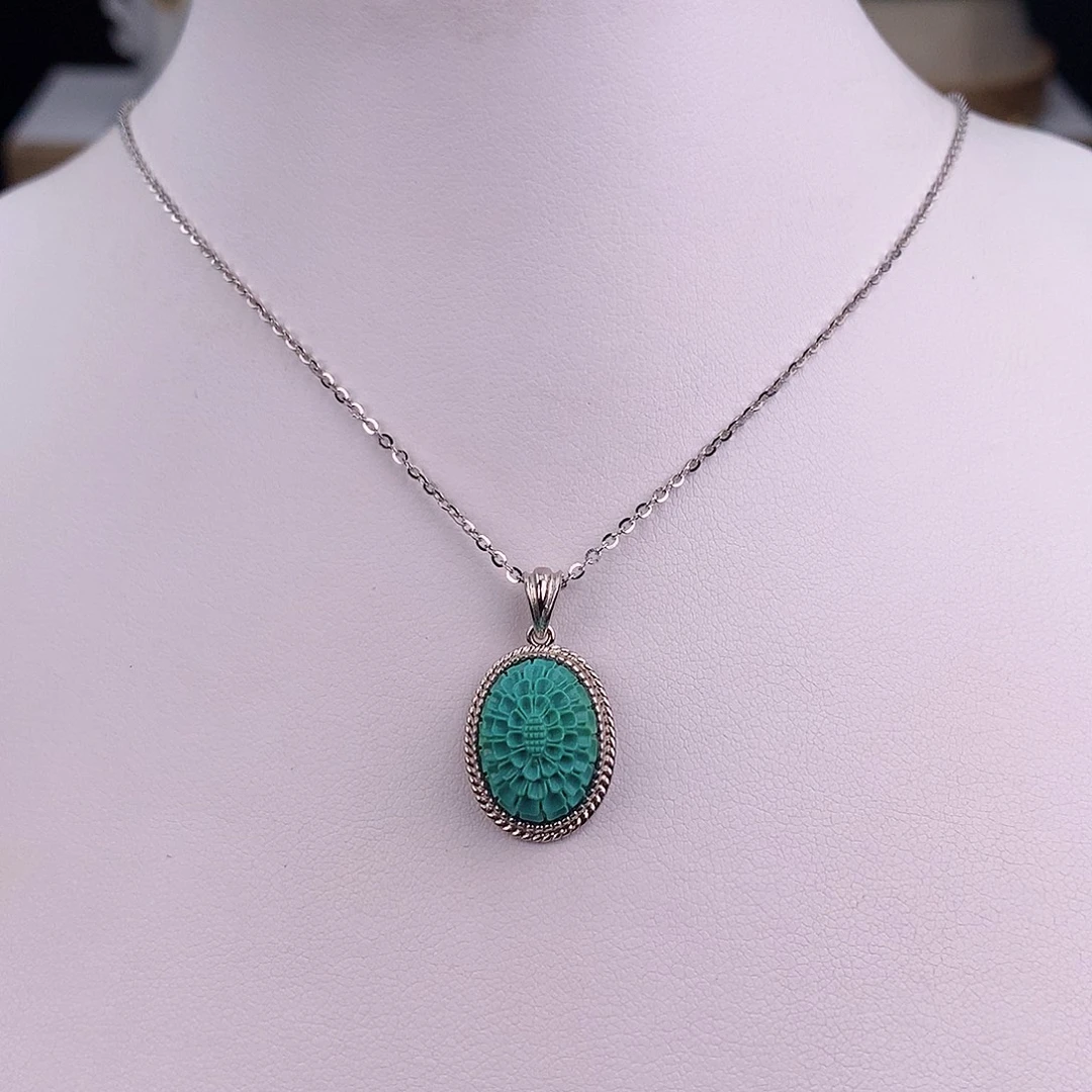 绿松石未镶嵌吊坠(赠链)