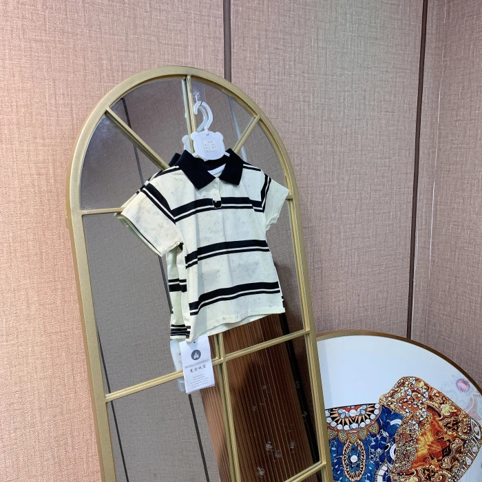 AU305   宝宝黑白polo短袖T恤  夏款