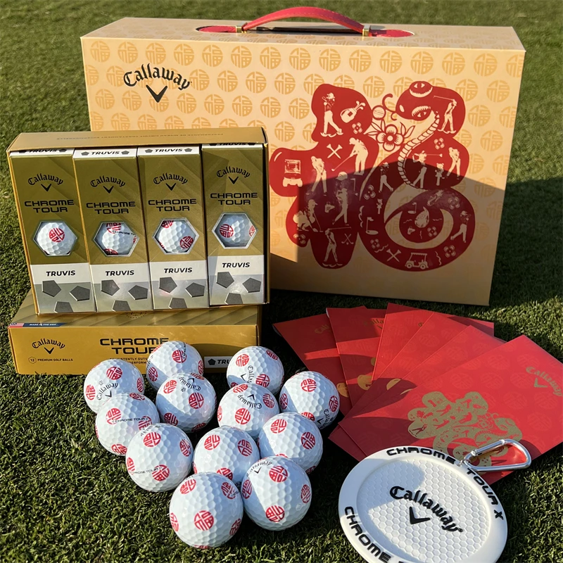 Callaway卡拉威金玉满堂福字礼盒球 蛇年高尔夫礼盒球