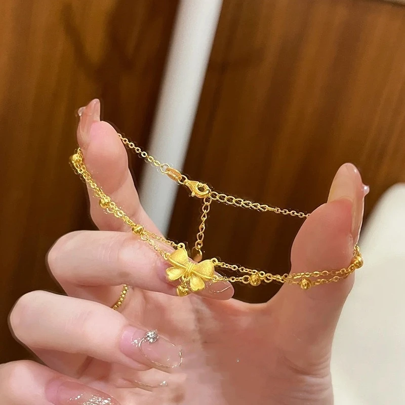 【矿金手作】 蝴蝶结在逃公主 手链  轻奢气质女士手工