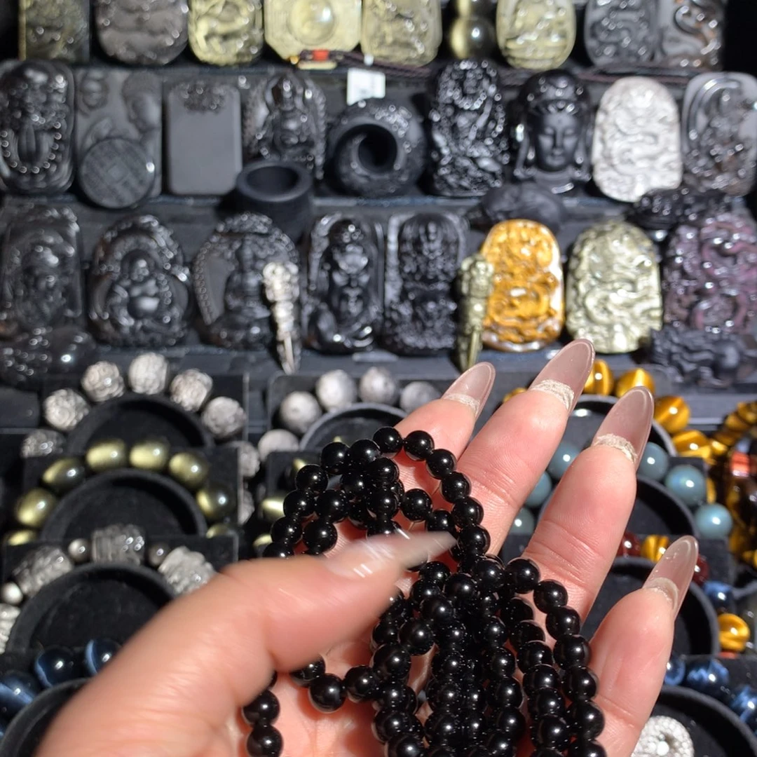 黑曜岩手串未镶嵌?***?6mm