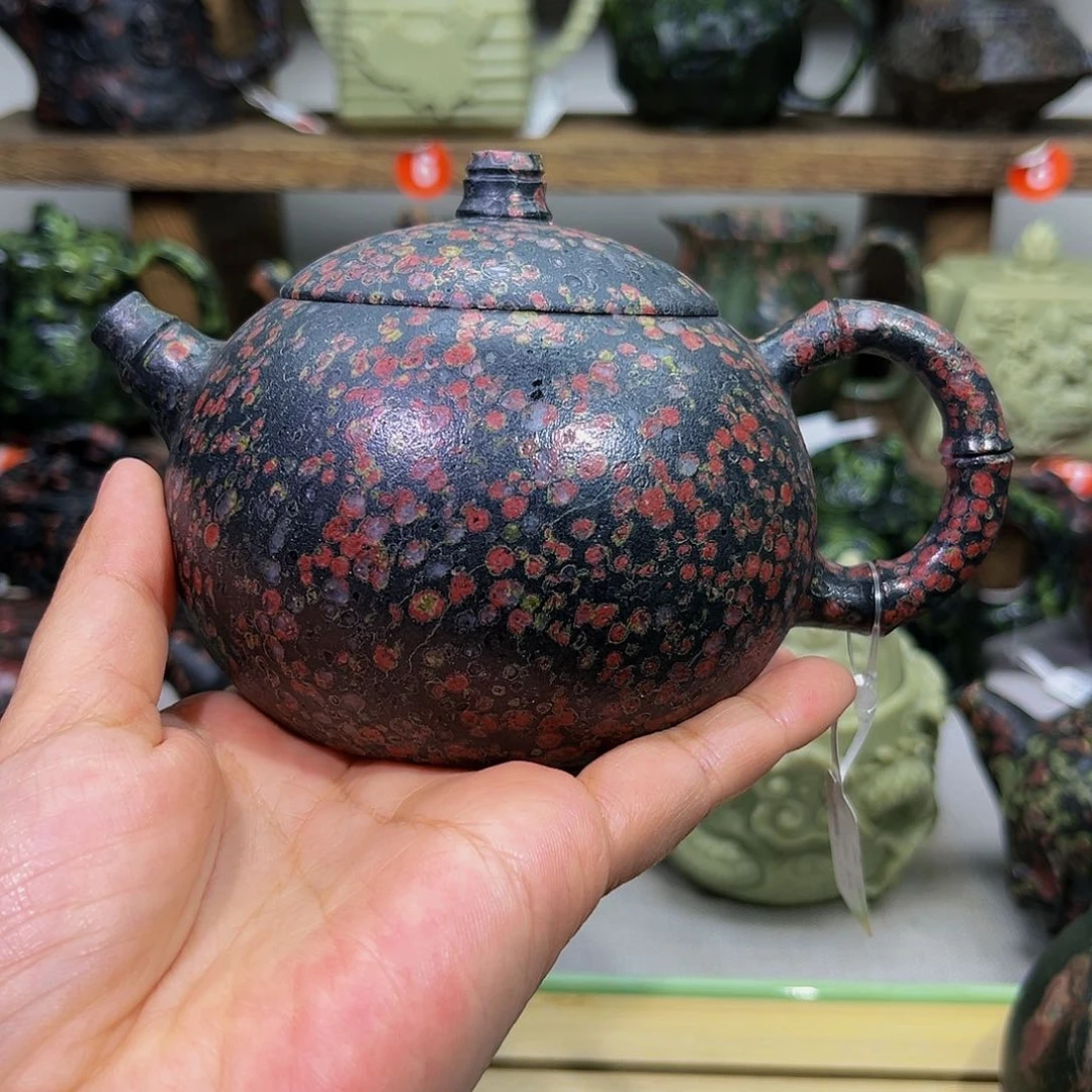 清*石材梅花玉安山玉精品微暇