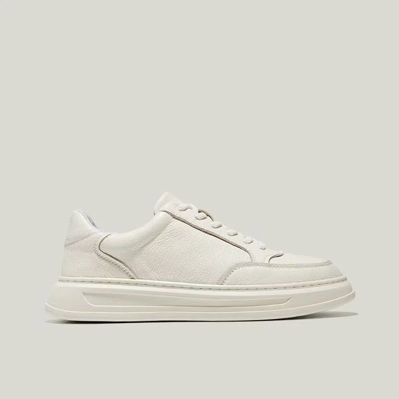 四季新款通用百搭经典复古潮流增高厚底真皮轻便板鞋男款透气