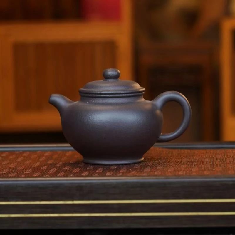 唐浩然【天青大掇只320CC】宜兴黄龙山原矿手工紫砂壶