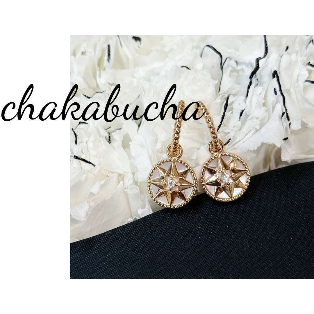 合金耳饰 八芒星罗盘轻奢耳饰金色小众耳环耳坠百搭时尚