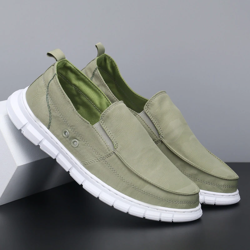 休闲冰丝布透气一脚蹬板鞋男士帆布鞋潮鞋低帮老北京布鞋 0066-1