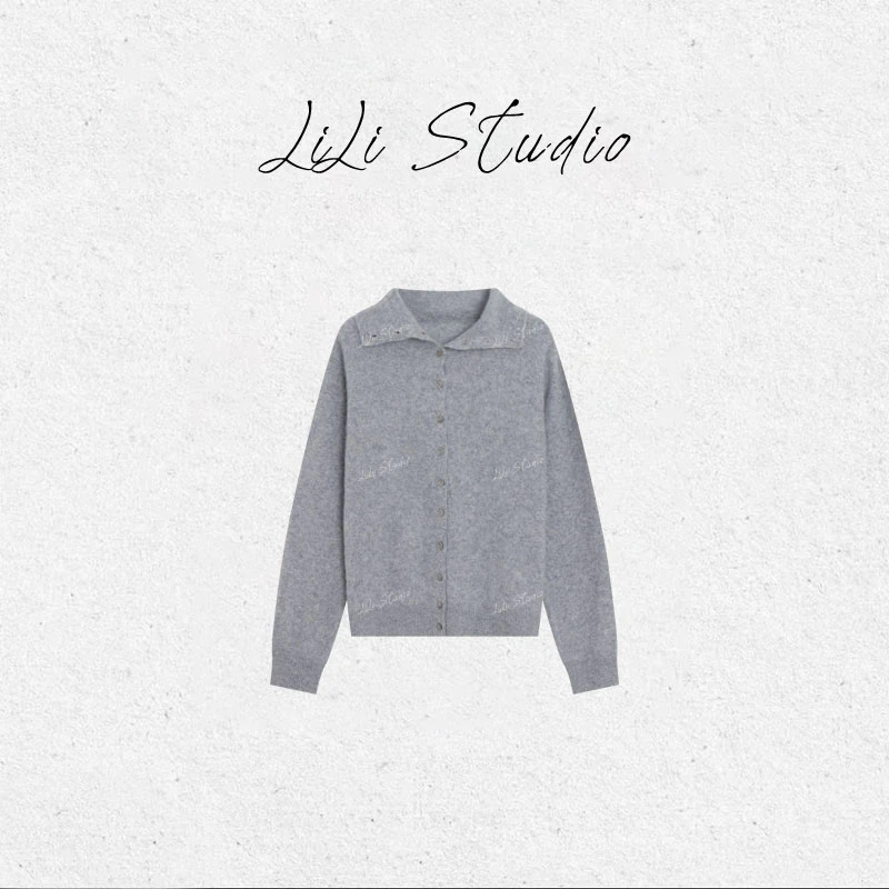 PCNY丨不理理「瑞娜排扣」澳洲进口超细绵羊毛＋山羊绒翻领针织衫女