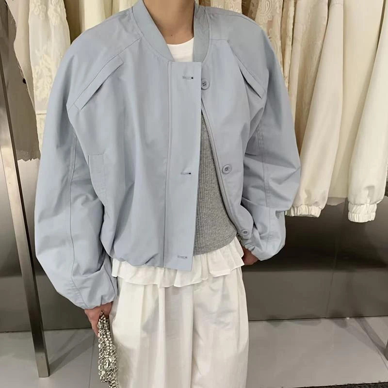 欧货2025春季新款韩版宽松加厚棒球服时尚外套女短款夹克冲锋衣潮