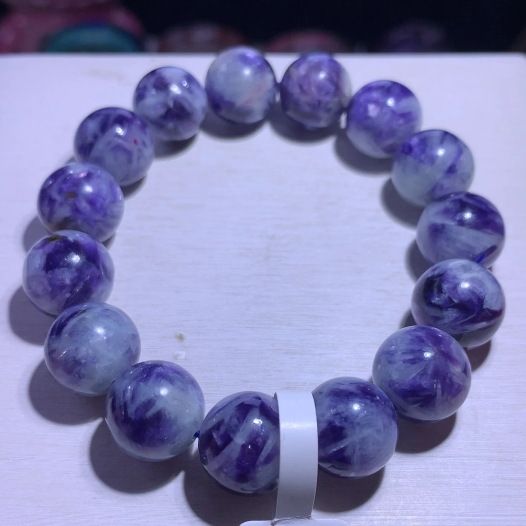 水晶手串银S925镶嵌蓝龙晶14.3m