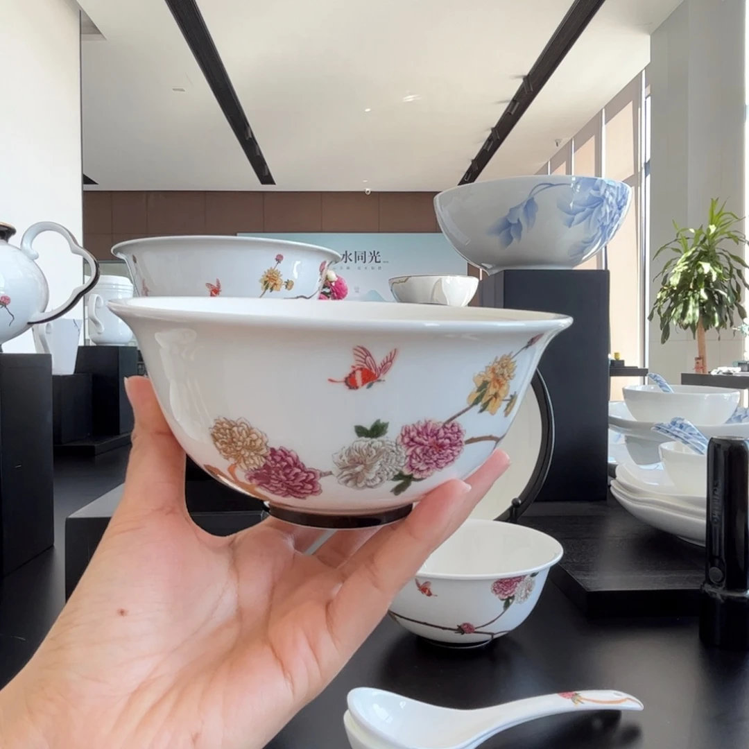 佳***美瓷片（合格品安全包装）花开富贵15cm面碗