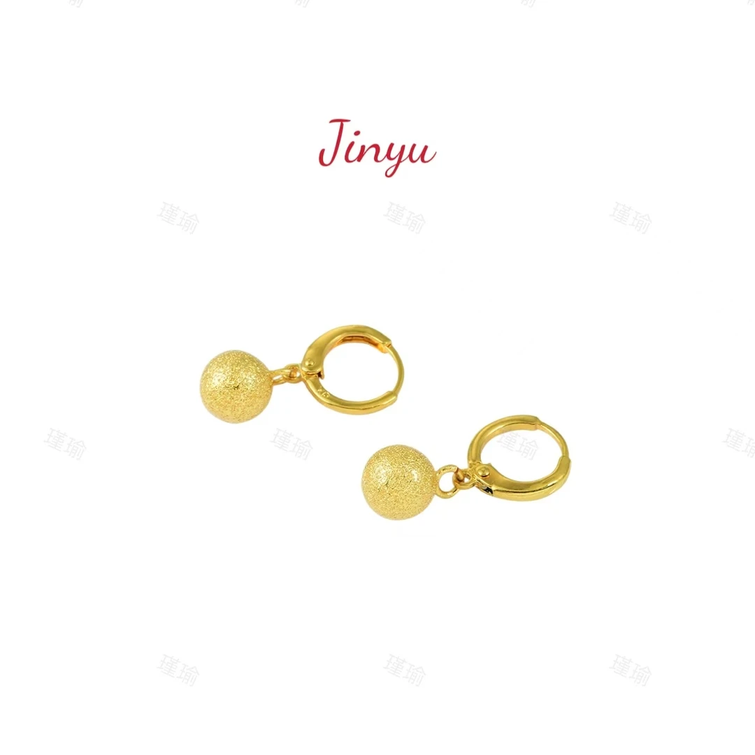 B0762黄色磨砂豆豆耳坠多样性发货40337