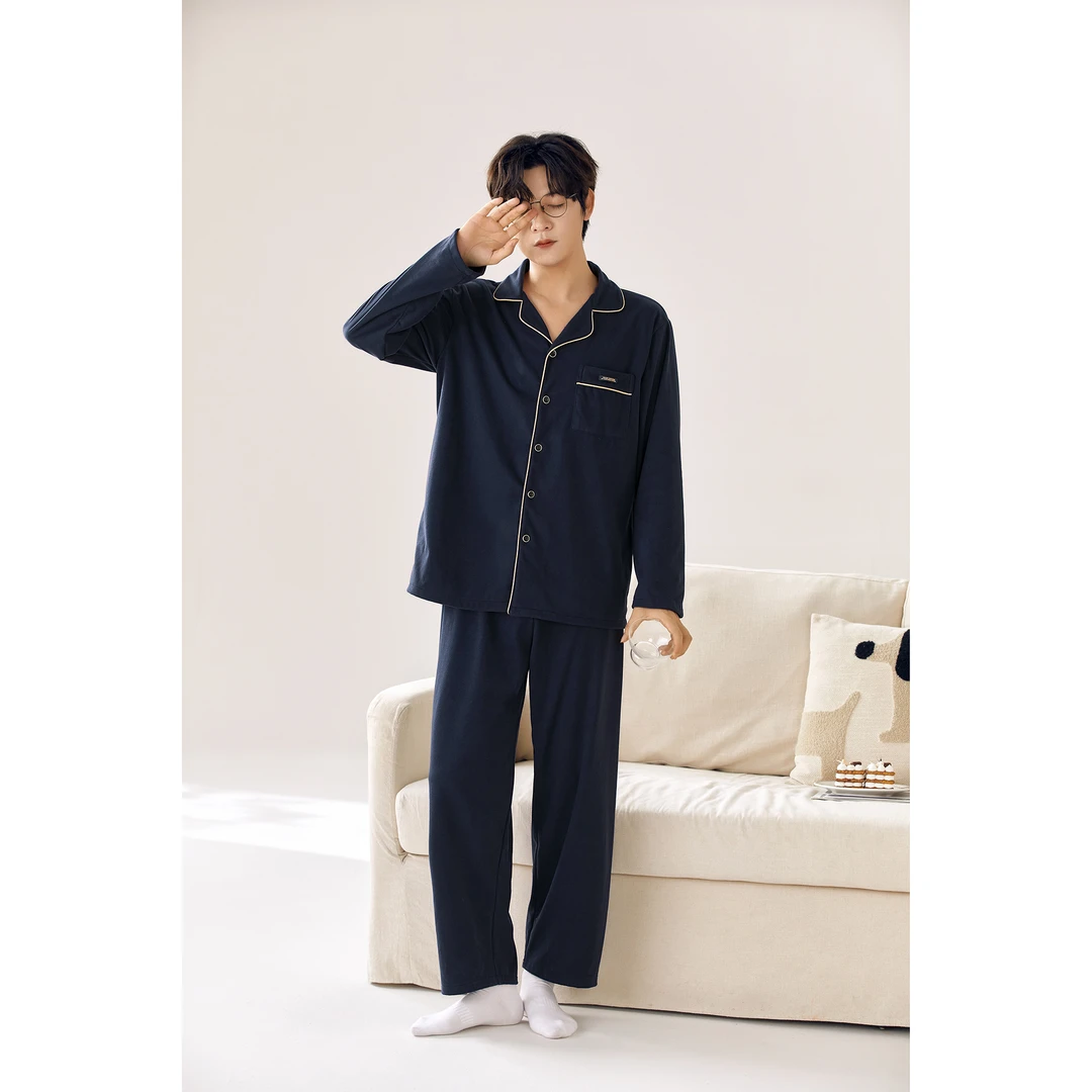 B 门店5&49！ 舒芙蕾睡衣」暖暖德绒绒贴肤即暖家居服套装男 C24782