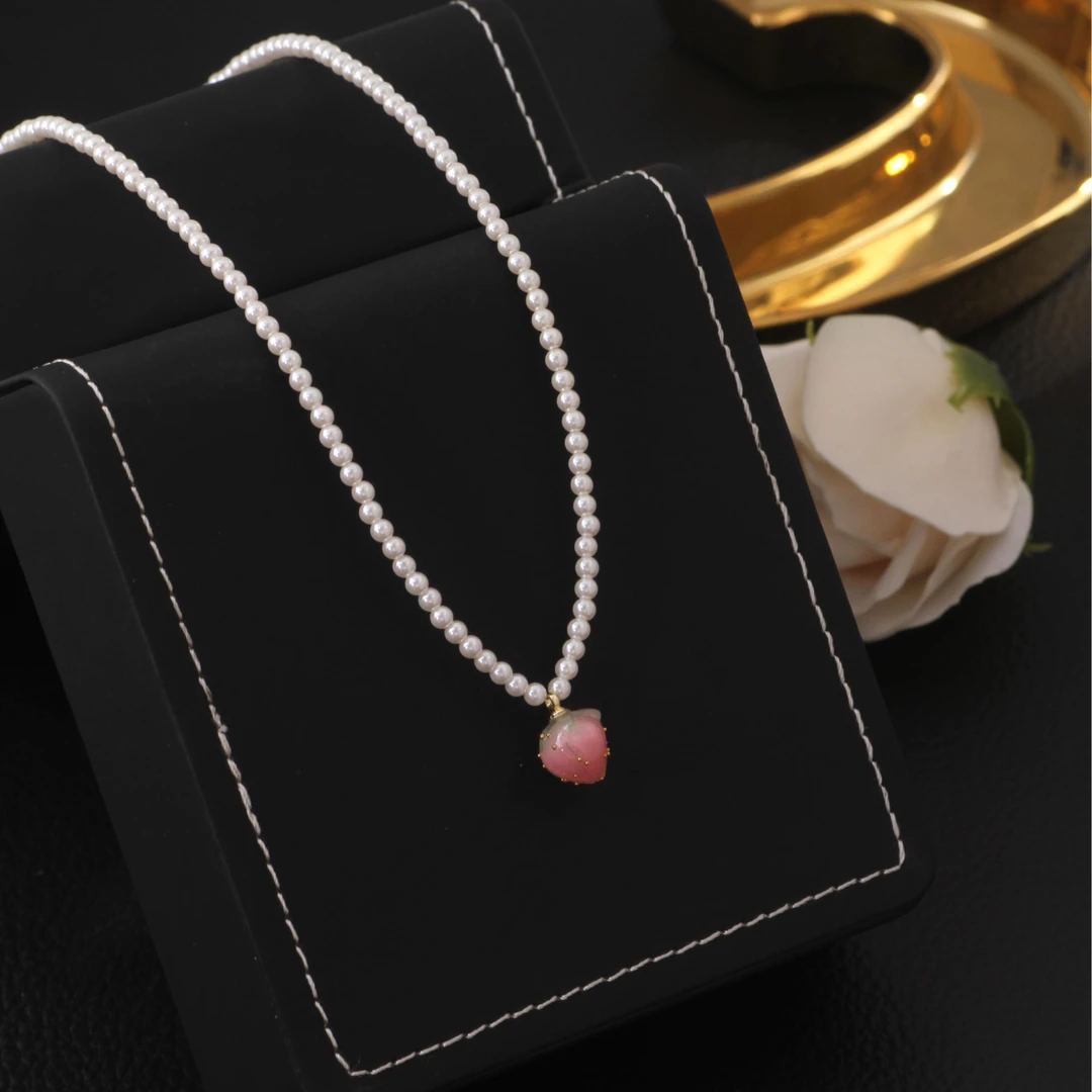 铜合金项链 《货号8921》小米珠水蜜桃项链（链长40+5）