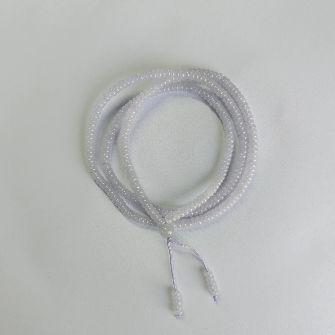 FC66天然缅甸翡翠A货紫珠链/700330/保利厦门拍卖