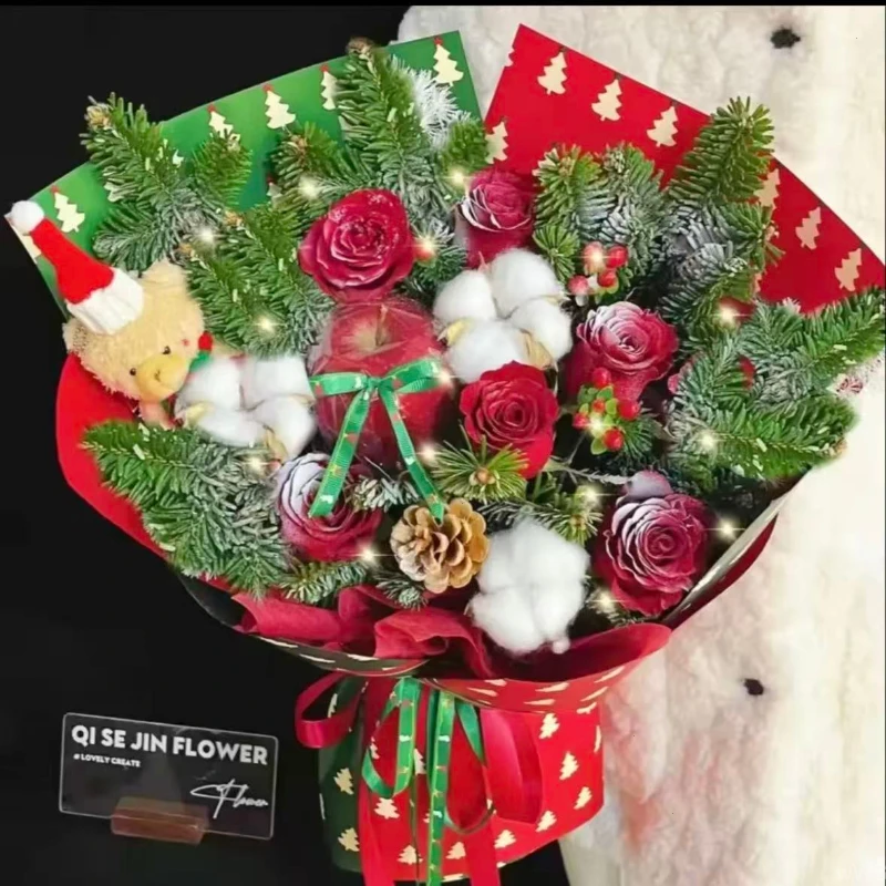 圣诞节平安夜苹果鲜花生日礼物花束全国同城花店送花上门团购