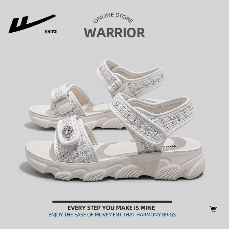 回力凉鞋防滑2025夏季新款休闲女士平底沙滩鞋简约显瘦时尚罗马鞋