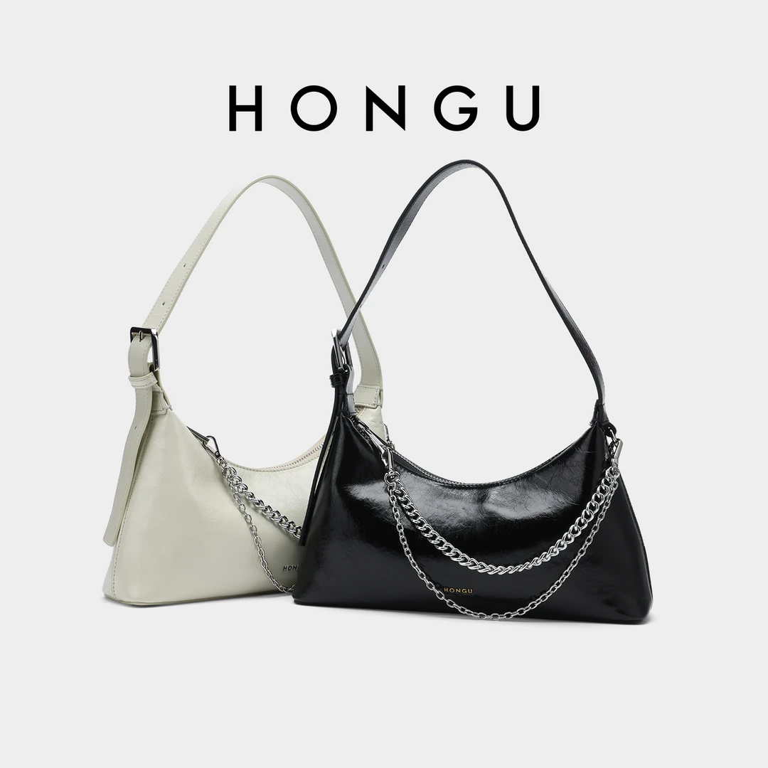 红谷女士包包2025夏季新款质感轻奢头层油蜡皮单肩腋下包斜挎包