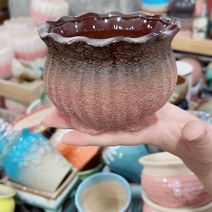 有孔.凑满10元发货多肉陶瓷花盆！