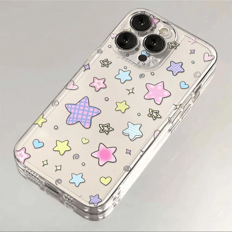 多样星星适用苹果16Plus壳iPhone15PROMAX新款14/13/12透明女