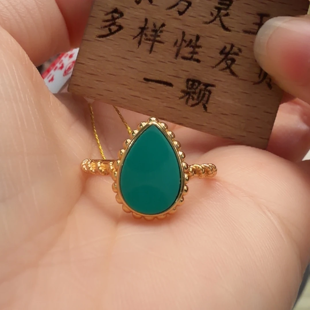 绿松石银S925镶嵌戒指