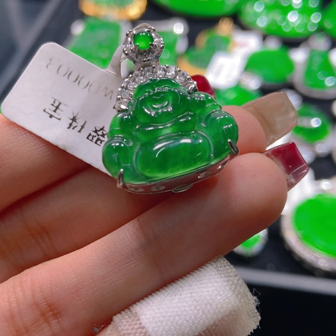 翡翠吊坠(不含链)银S925镶嵌