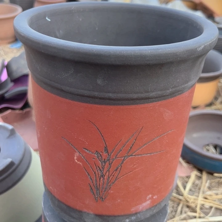 红陶紫砂兰花盆微瑕
