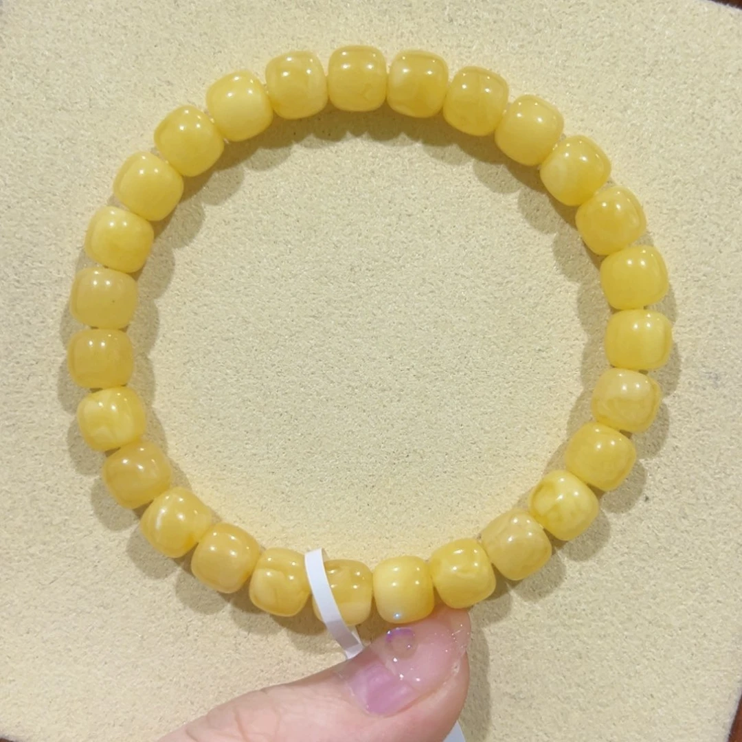 蜜蜡手链未镶嵌小**居7.5m奶黄