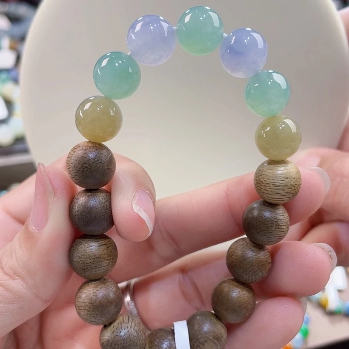 未镶嵌手链翡翠明艳马卡龙