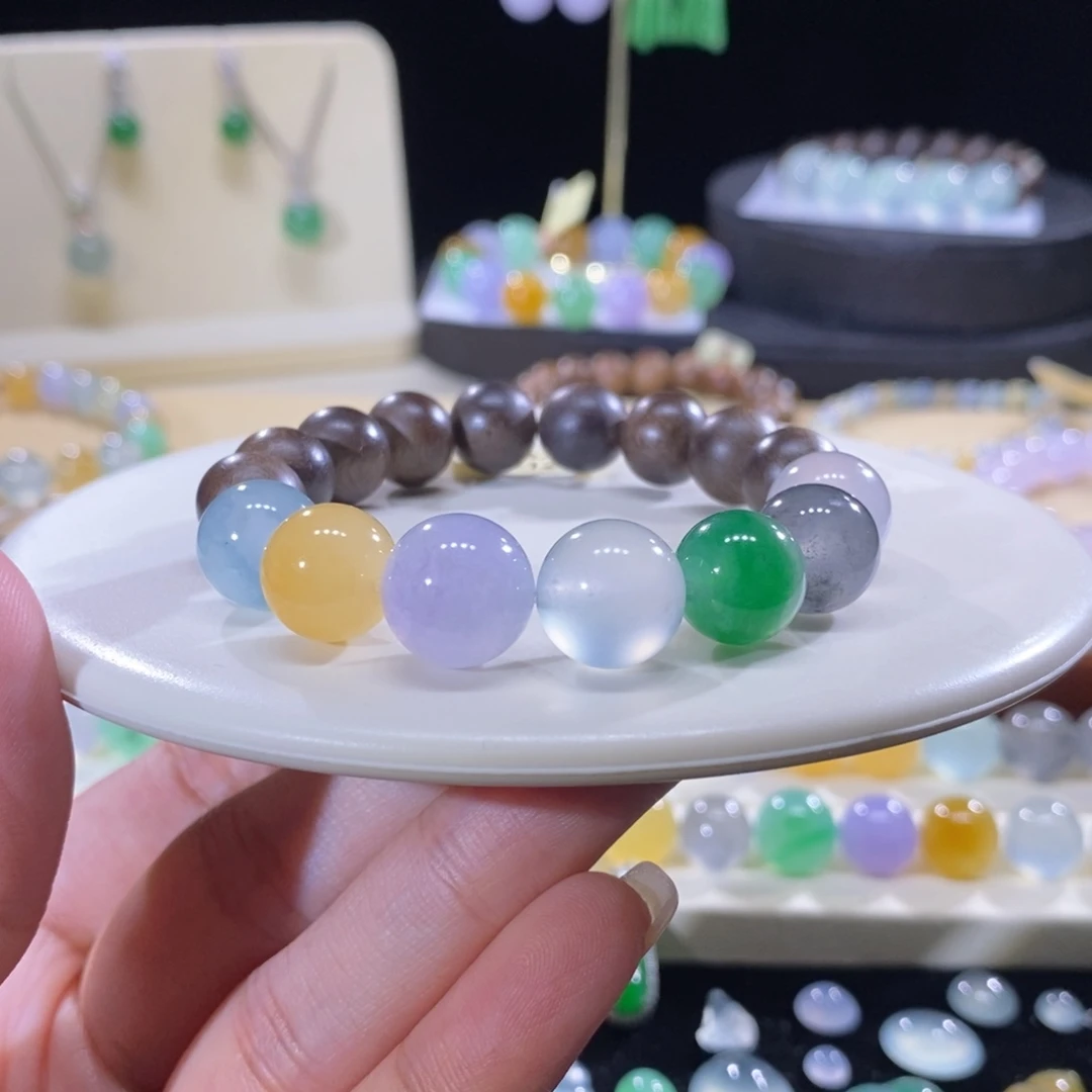 翡翠未镶嵌手串清冷风手串