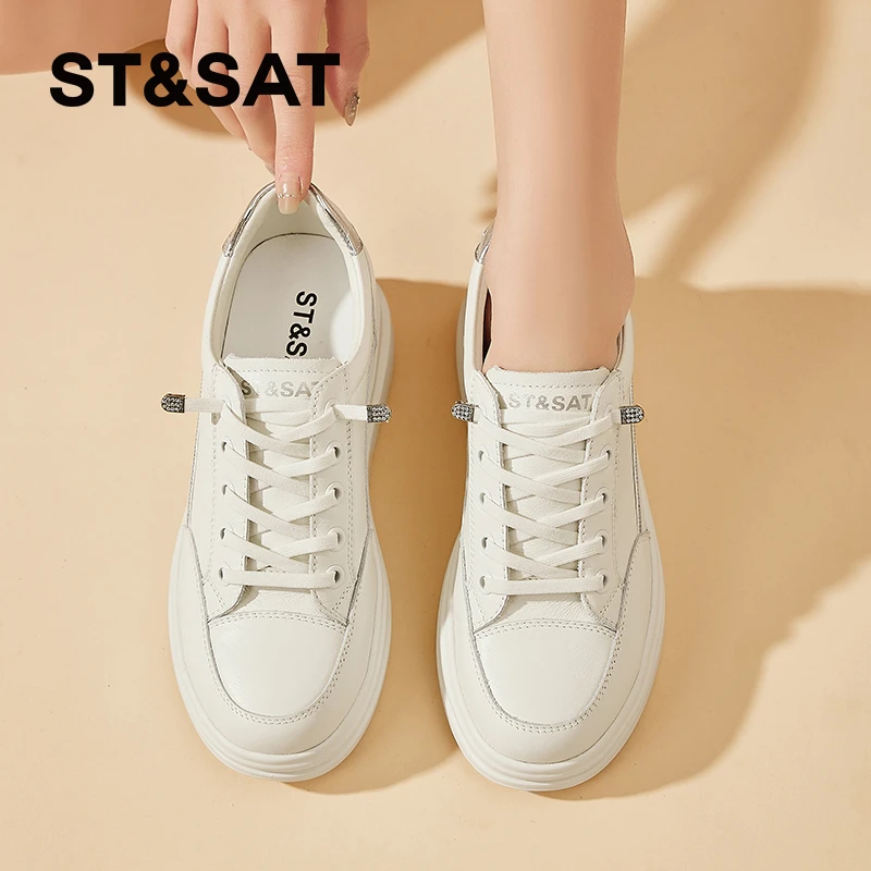 星期六厚底内增高小白鞋女2025秋冬新款软底运动休闲鞋松糕板鞋女
