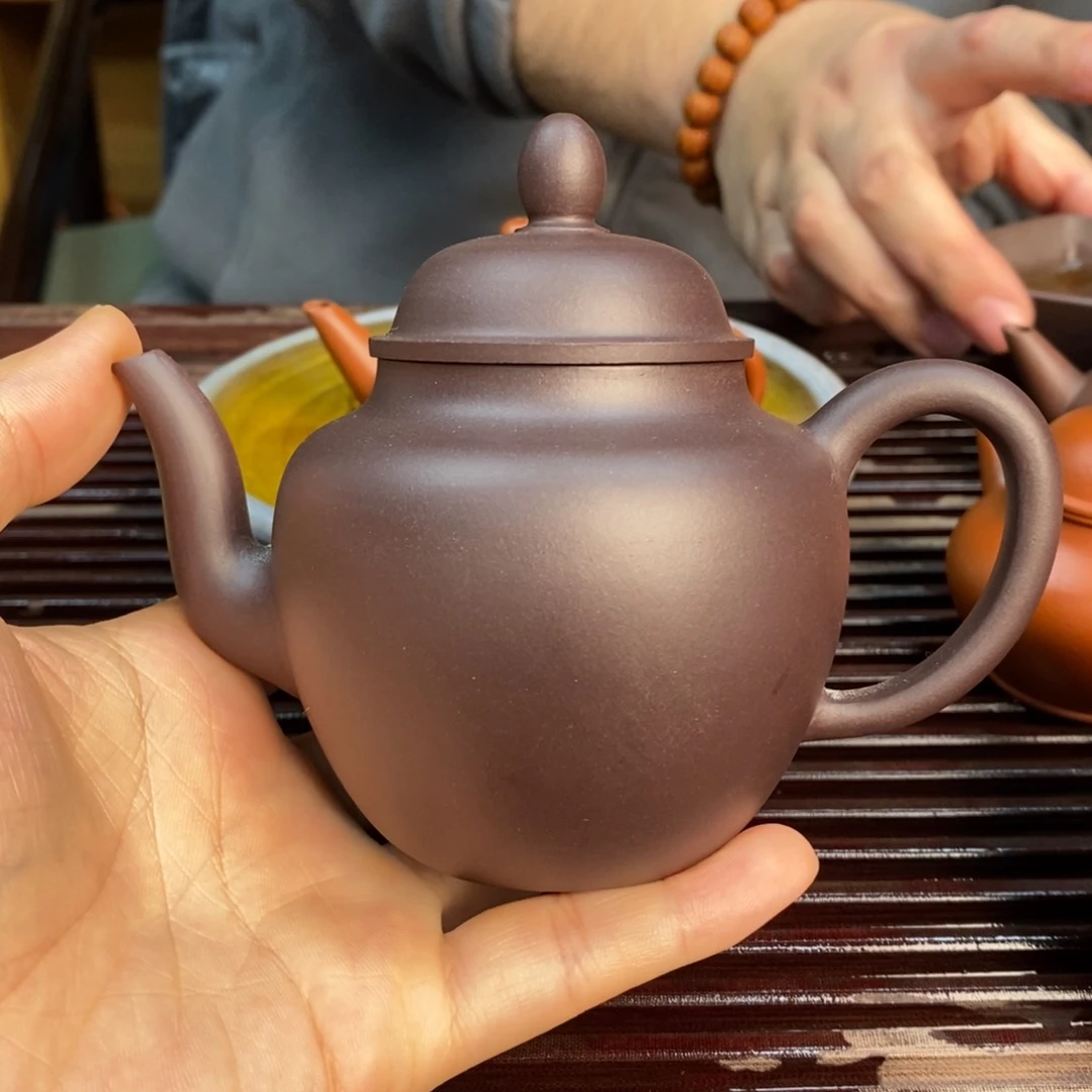 紫砂茶壶紫泥宫灯180毫升