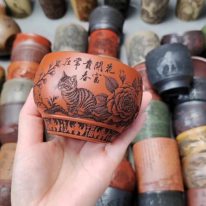 茶杯紫砂宜兴紫砂原矿正品