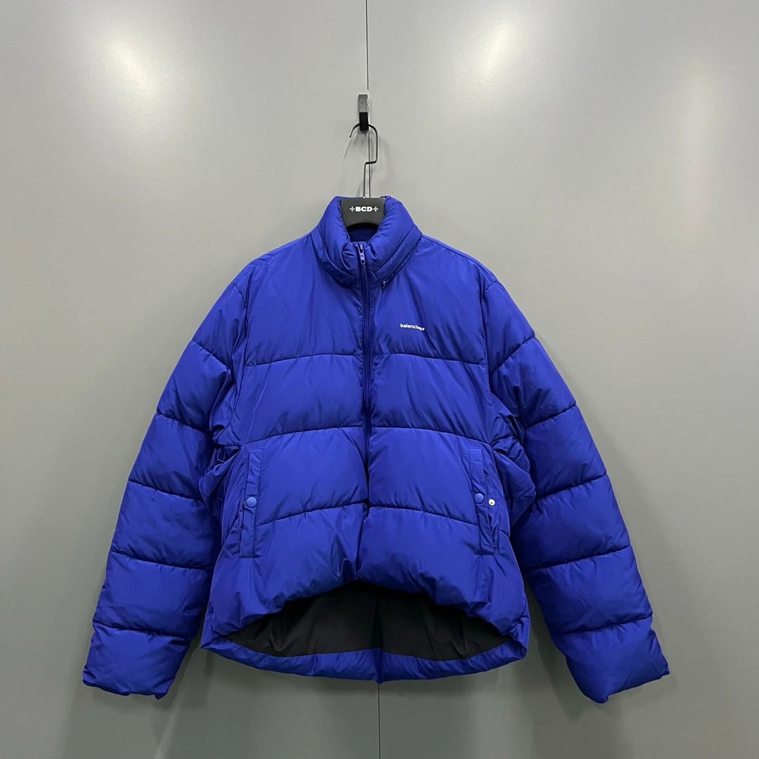 95新 Balenciaga/巴黎世家 y20 电光蓝小logo羽绒服 46码/603473