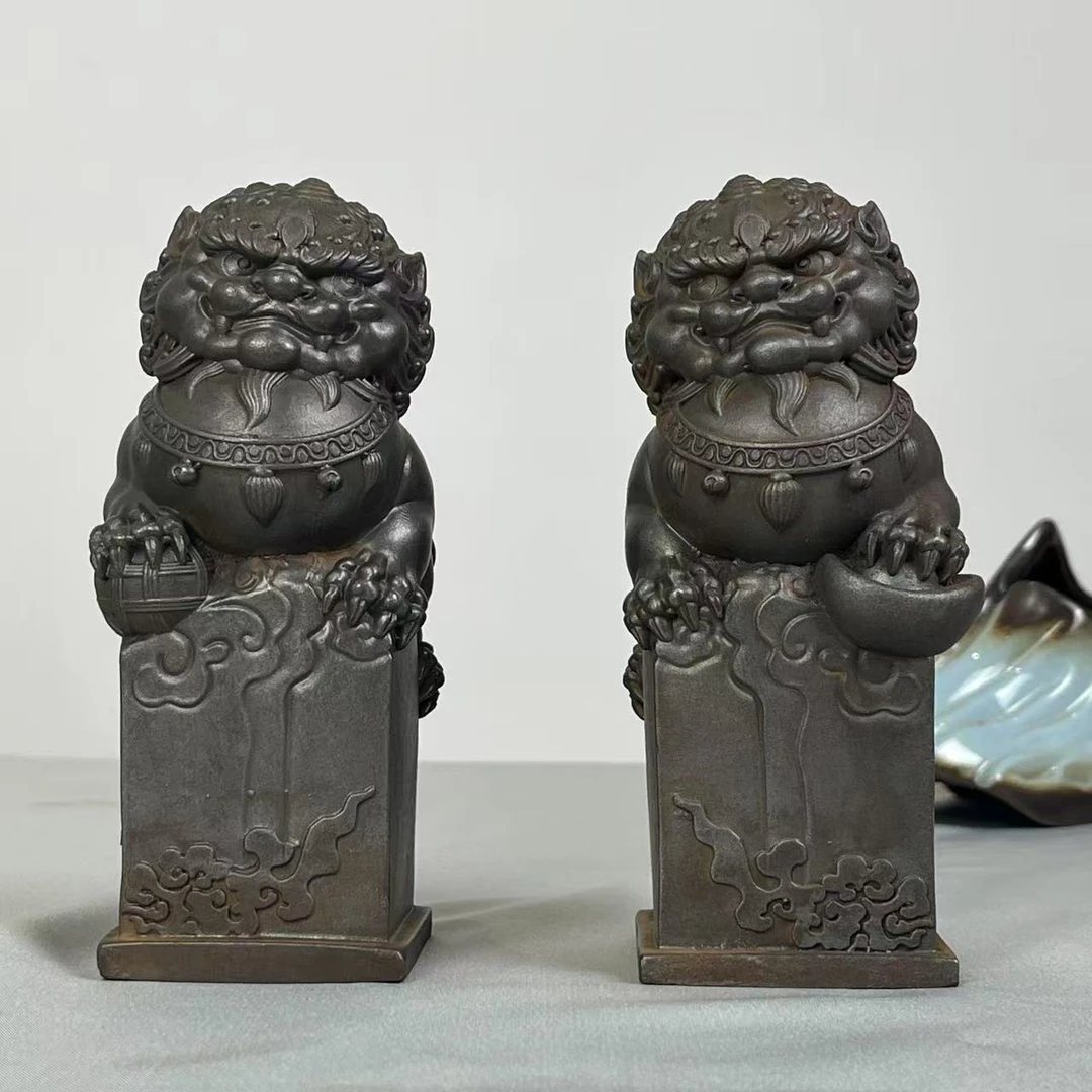传统铸铁艺术可爱风国潮潮流高级小众石狮石玺狮子工艺装饰品