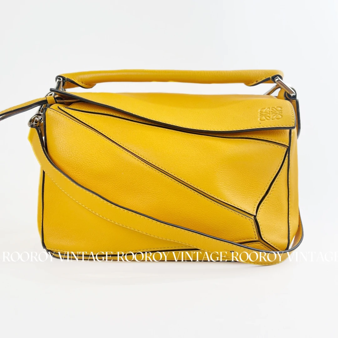 95新 LOEWE/罗意威 puzzle 黄色 单肩包/3748
