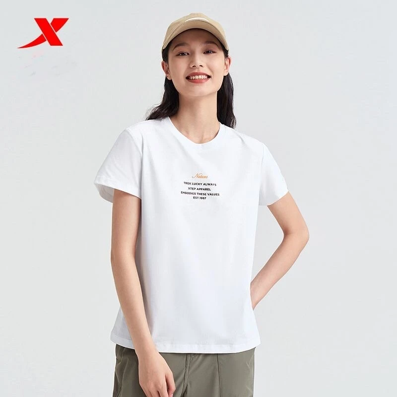 XTEP/特步女子短袖简约运动速干百搭宽松短袖T恤976228010082