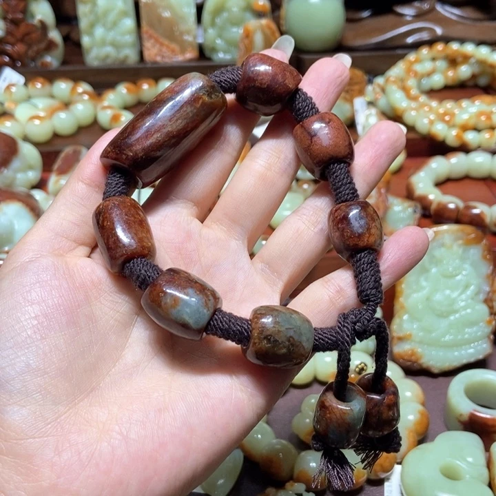手链未镶嵌岫岩河磨玉（透闪石质玉）