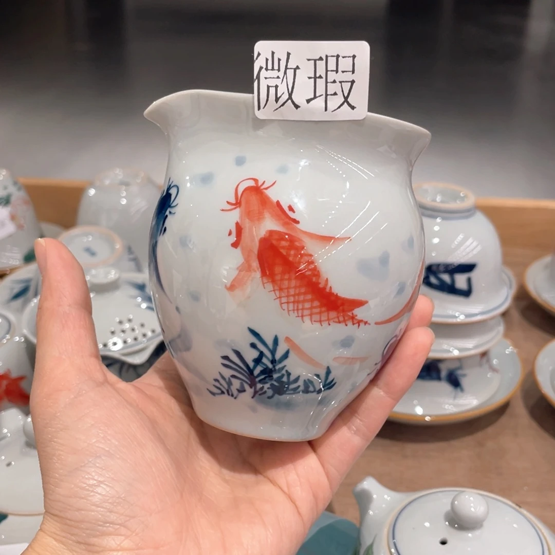 釉下彩纯手绘有瑕