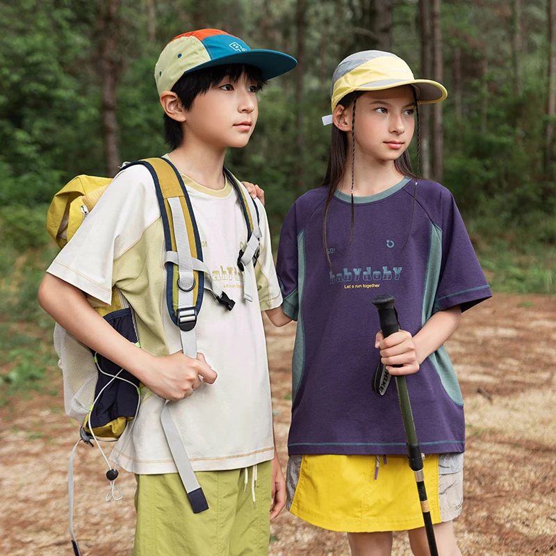 2025新款夏季亲子款短袖男女童t恤休闲运动户外儿童时尚短袖2103