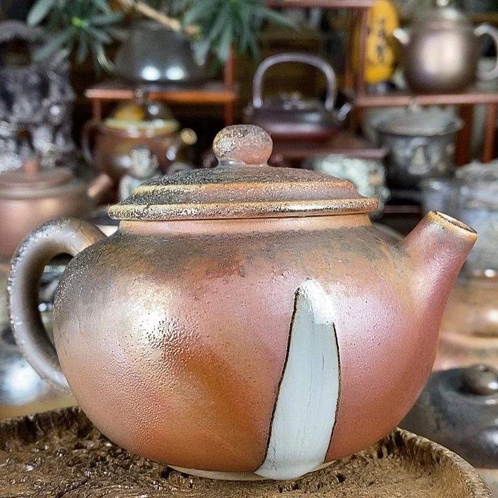 建水紫陶柴烧茶具，毕业壶0001