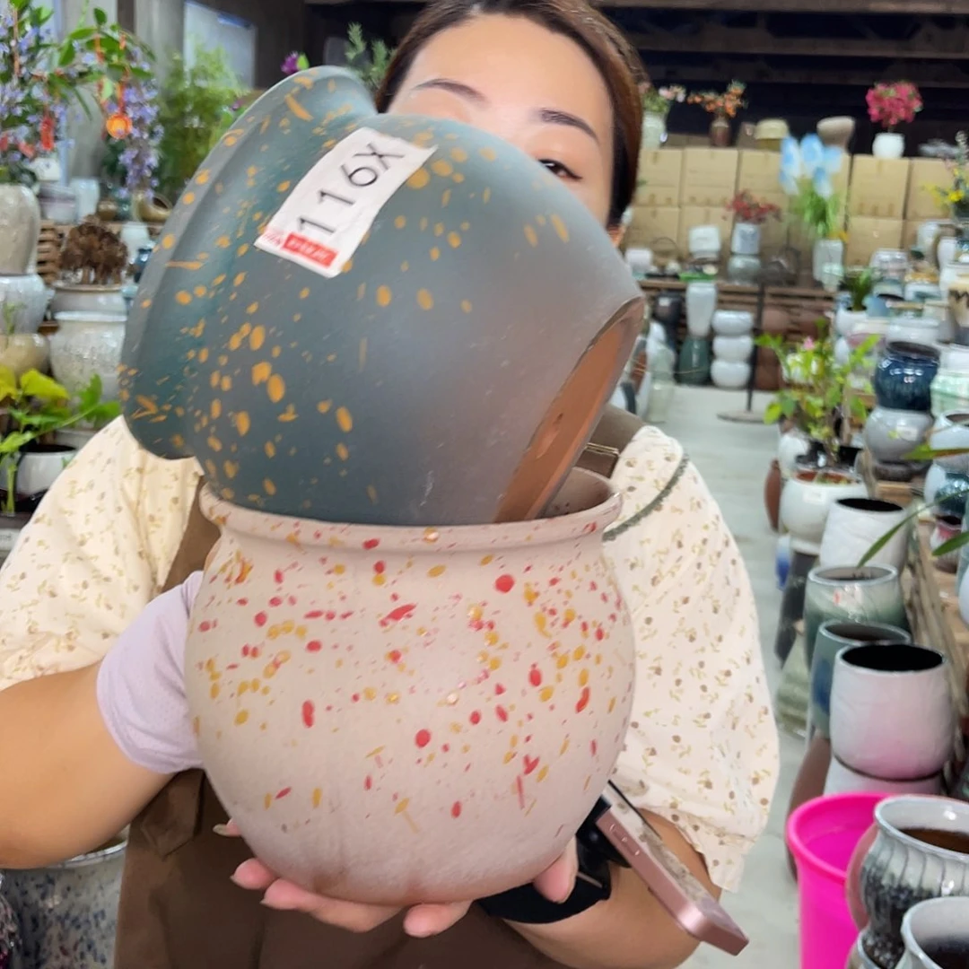 紫砂花盆高度16口径18厘米