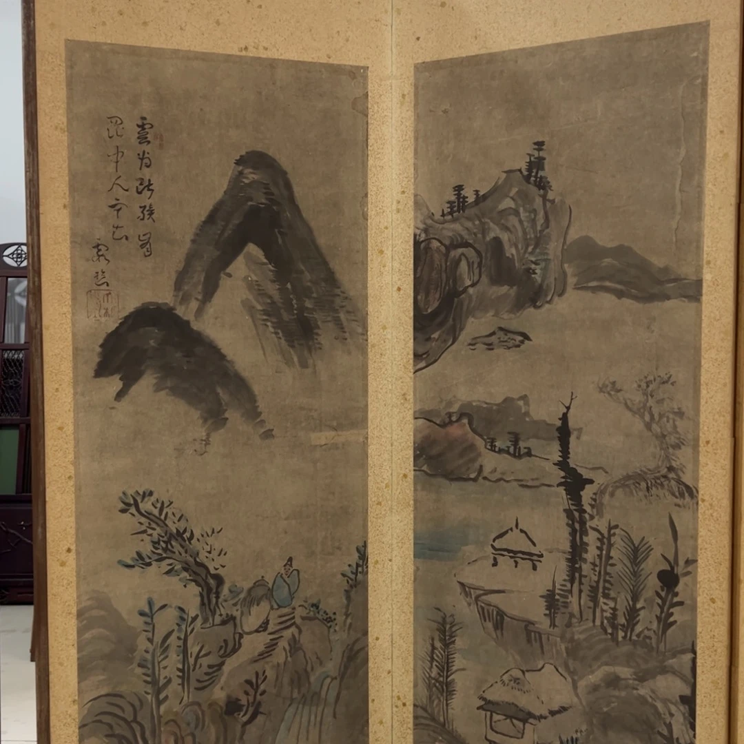 绘画屏风框画茶空间设计