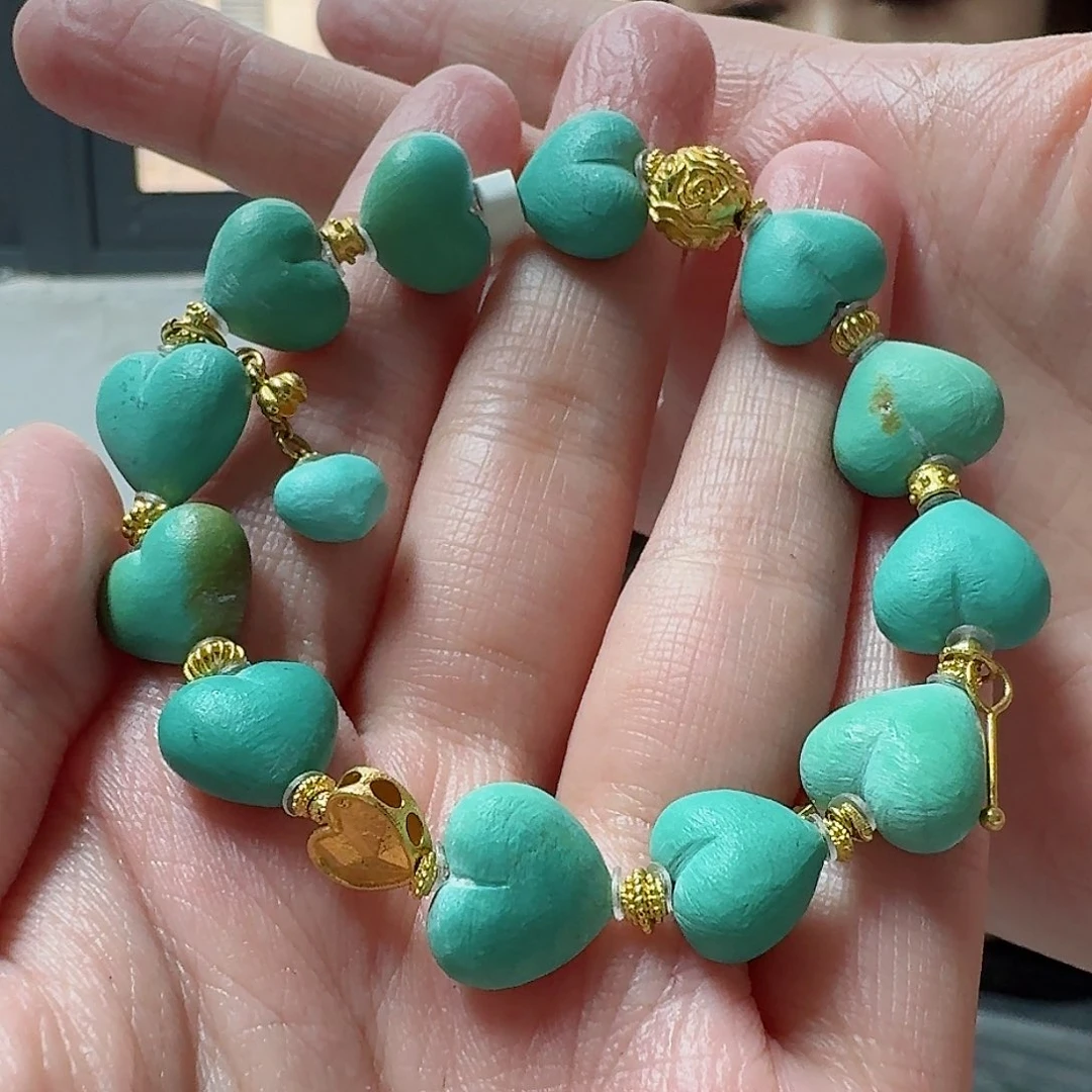 绿松石珠宝奇石18K金镶嵌