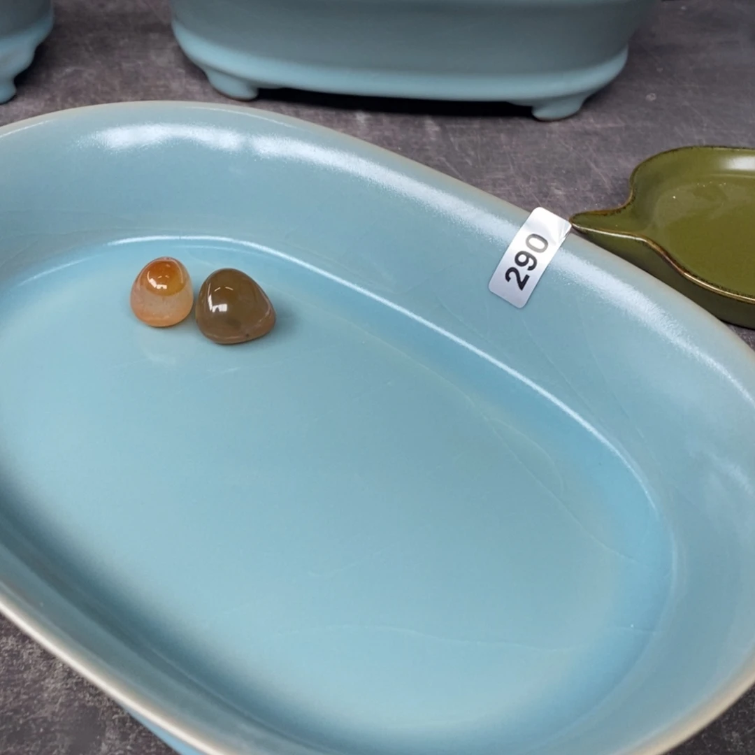 ****蓝陶瓷摆件抱朴瓷器仿古微瑕