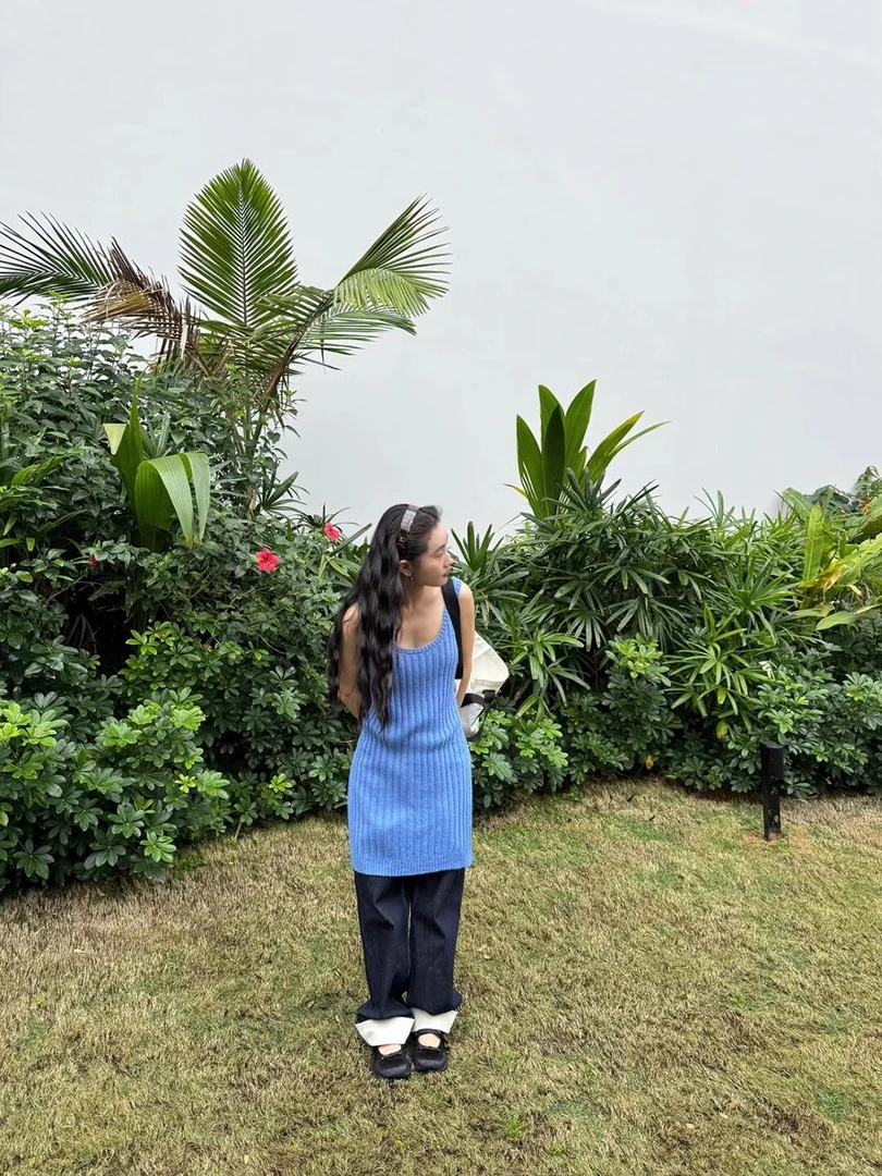 【清】NO退换ONEXH·IN choose u明线卷边直筒牛仔裤韩系显瘦阔腿裤