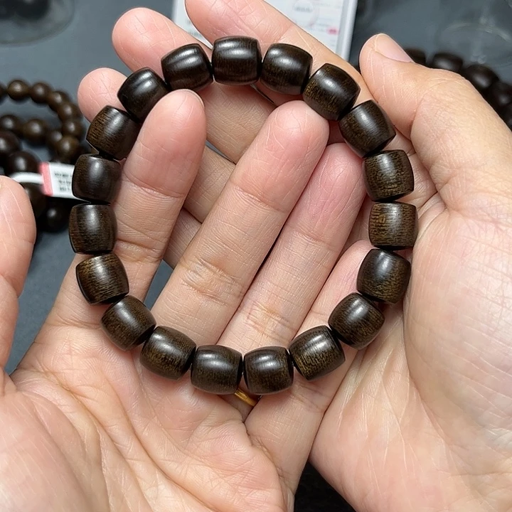 沉香手串财**通白棋玉化