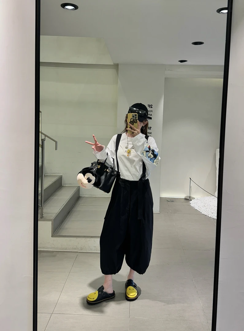 【陶格】压褶设计感文艺少女学院风休闲裤TG25B2K1115