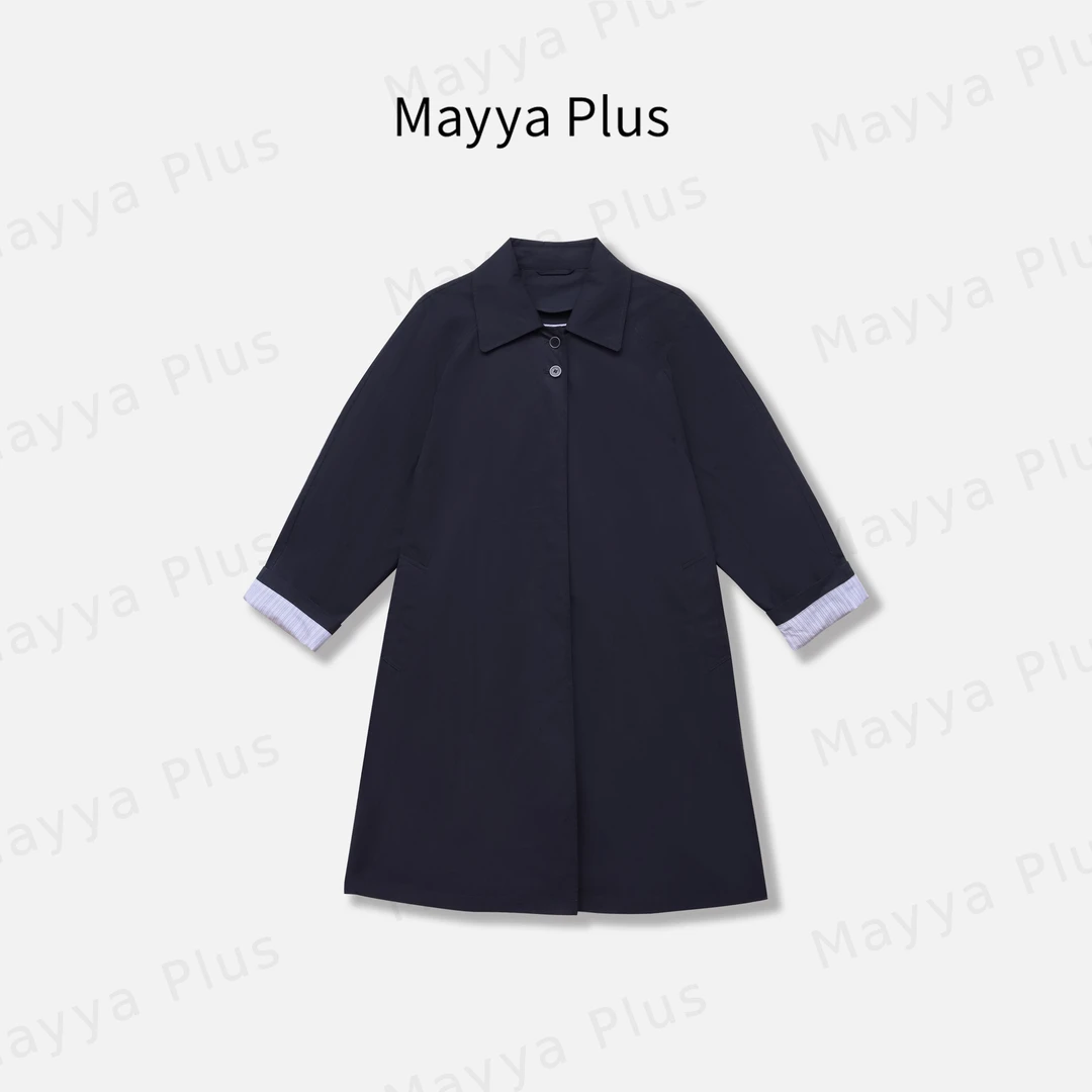 【收藏家】Mayya Plus麦芽定制轻奢气质流光风风衣32536838