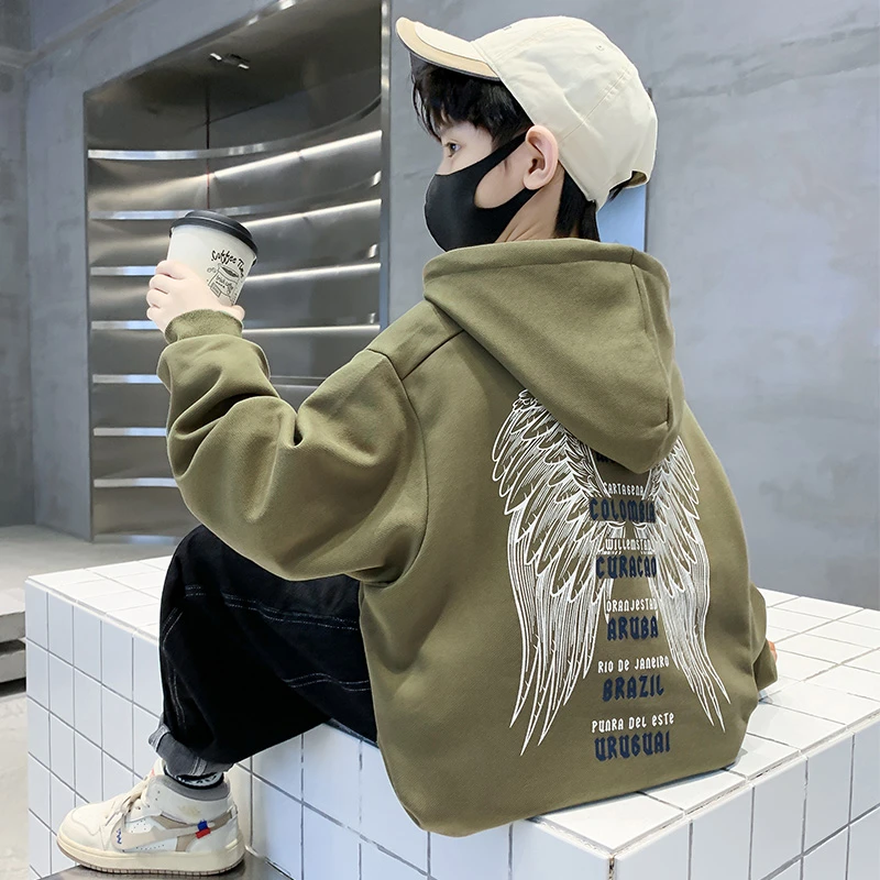 儿童装男童卫衣春秋款2025新款男孩长袖秋装上衣秋季连帽中大童潮