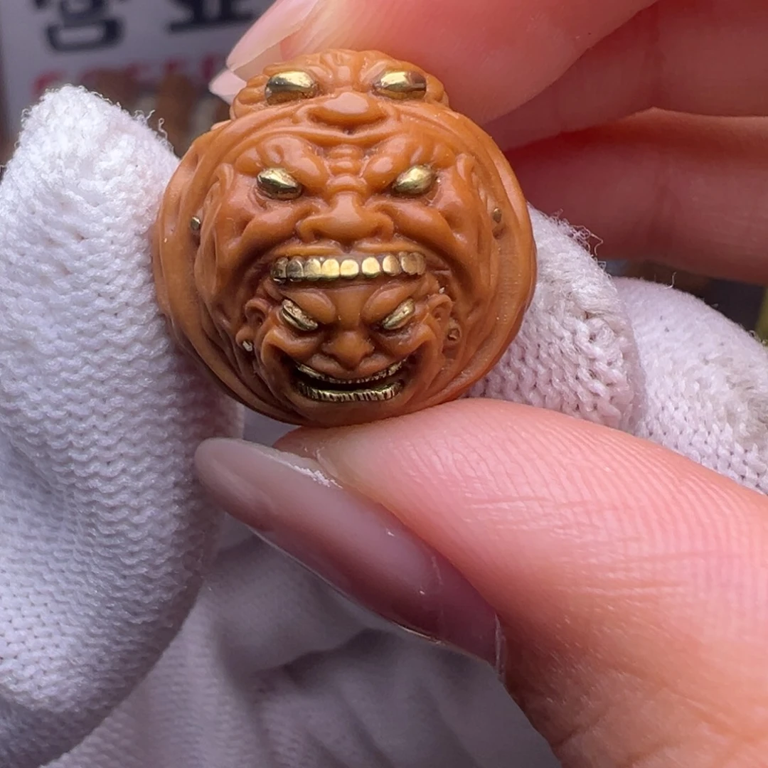 把件猴头核桃镶嵌款套娃全品有正常封口线